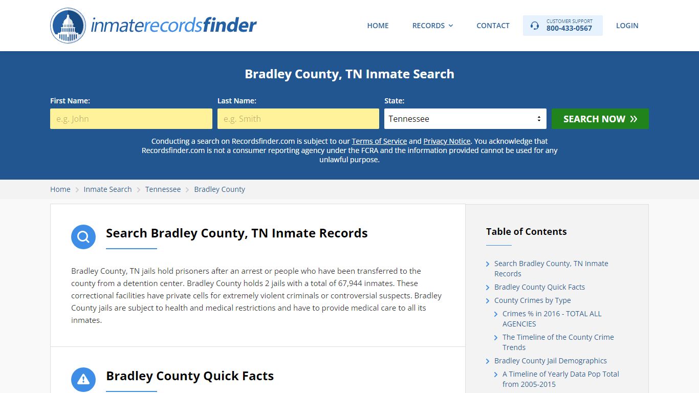 Bradley County, TN Inmate Lookup & Jail Records Online